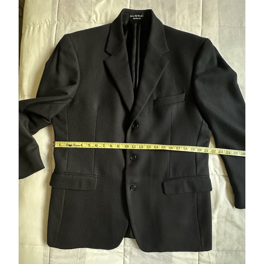 Andrew Fezza Fusion Lambswool and Cashmere Blazer 42R Black Three Button - Picture 3 of 11